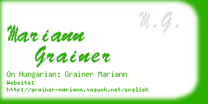 mariann grainer business card